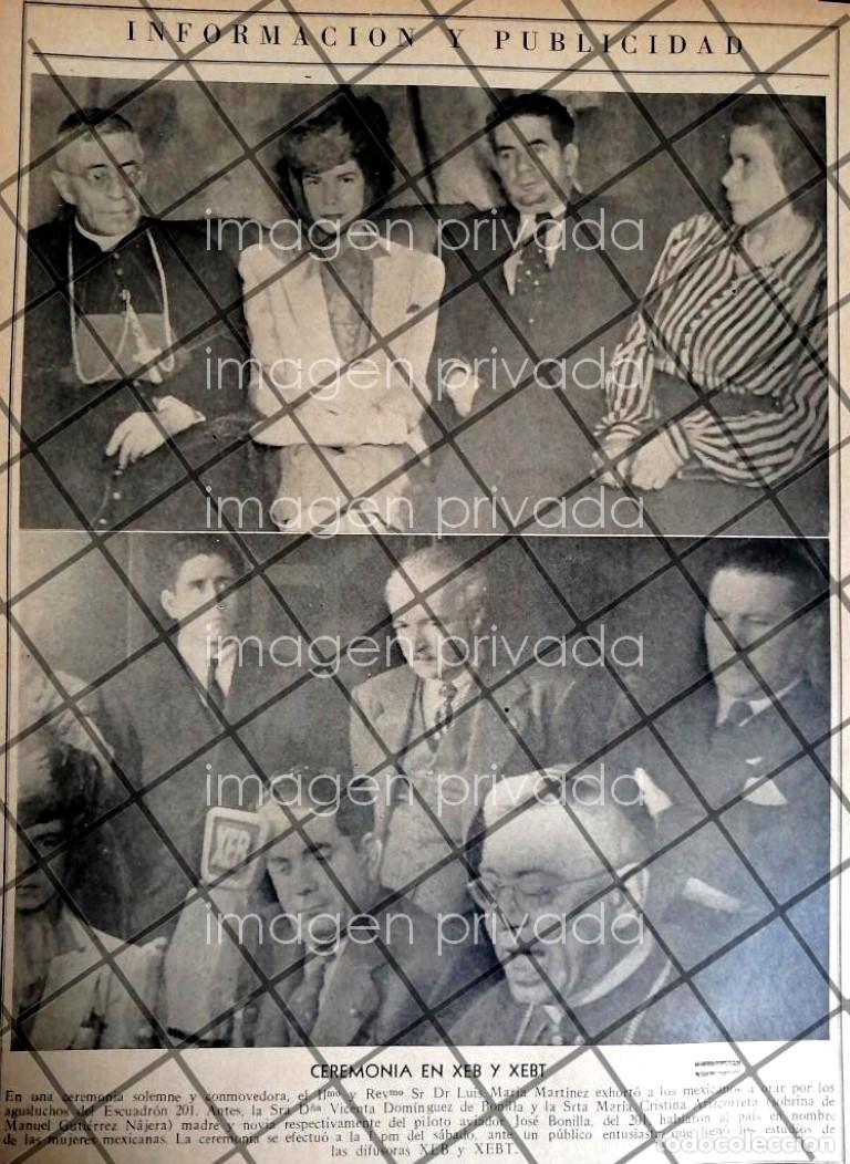 Collezionismo di affissi: AFICHE ANTIGUO RADIO XEBT ORACION POR EL ESCUADRON 201