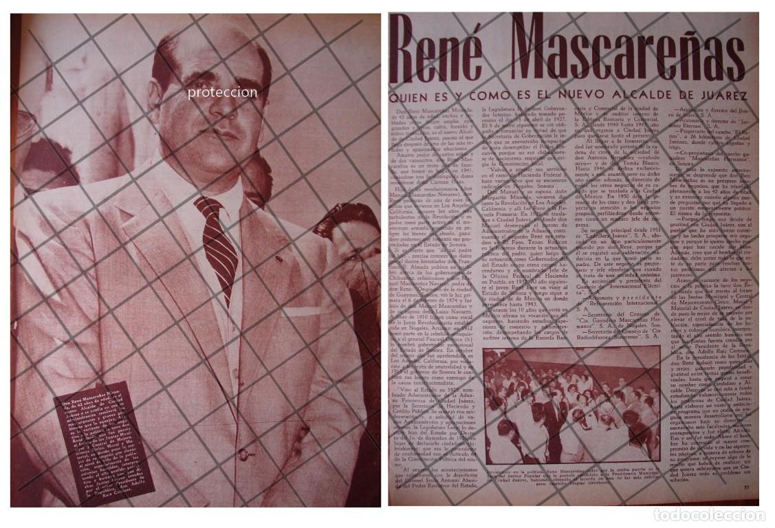Sammeln von Plakaten: AFICHE RETRO RENE MASARE&Ntilde;AS, NUEVO ALCALDE CD. JUAREZ. 1956