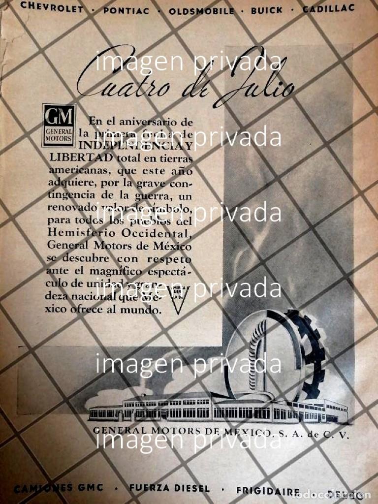 Sammeln von Plakaten: CARTEL PUBLICIDAD PATRIOTA 1942 G. MOTORS MEXICO EN GUERRA 1942