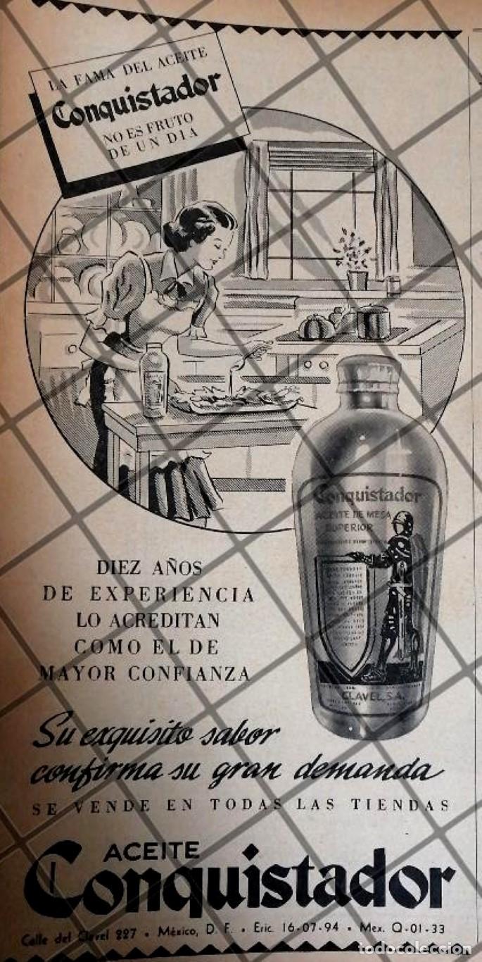 Poster collecting: CARTEL PUBLICITARIO RETRO ACEITE CONQUISTADOR 1942 359