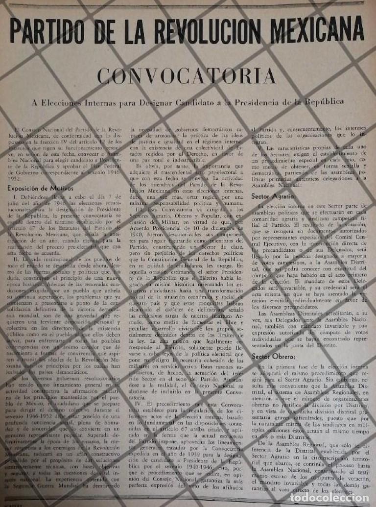 Poster collecting: AFICHE POLITICO RETRO PARTIDO DE LA REVOLUCION MEXICANA 1945