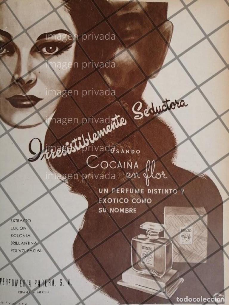 Collezionismo di affissi: CARTEL PUBLICITARIO ANTIGUO PERFUME COCAINA EN FLOR 1948-3
