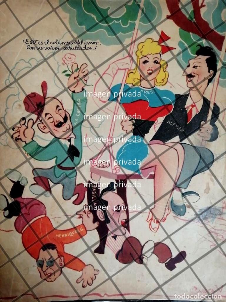 Collezionismo di affissi: CARICATURA ANTIGUA MIGUEL ALEMAN POR: CALOCA VALLE