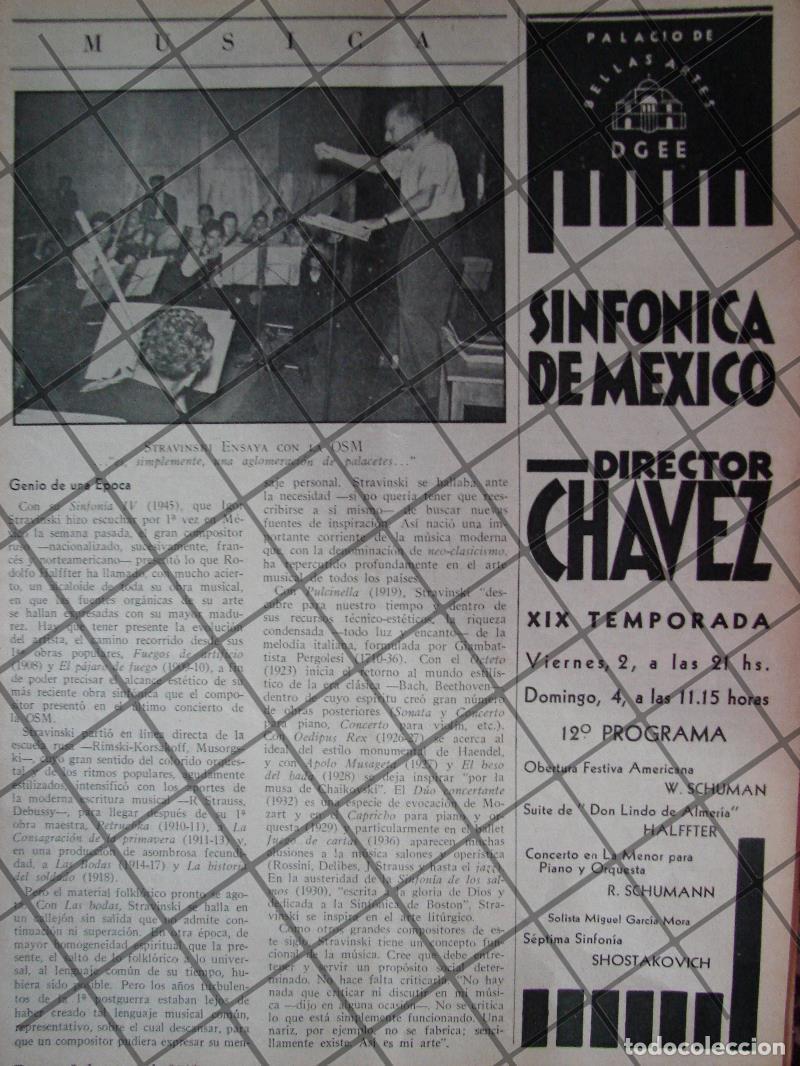 Poster collecting: AFICHE RETRO IGOR STRAVISNKY Y ORQUESTA SINFONICA NAC. 1946