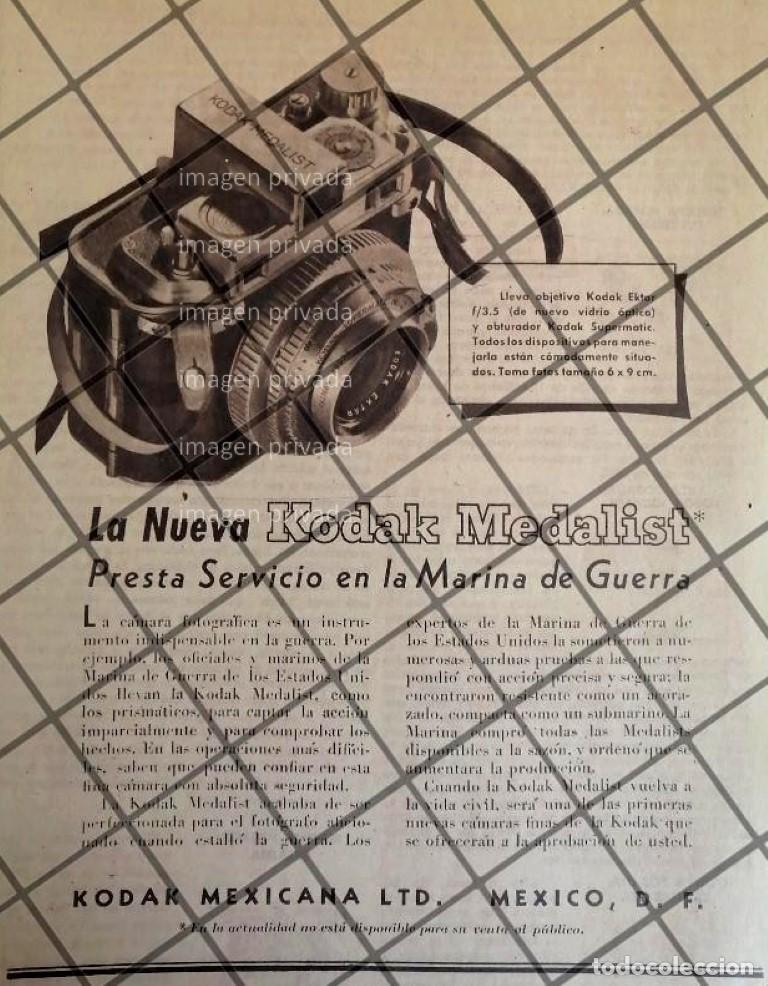 Poster collecting: CARTEL PUBLICITARIO ANTIGUO CAMARAS KODAK MEDALIST 1944