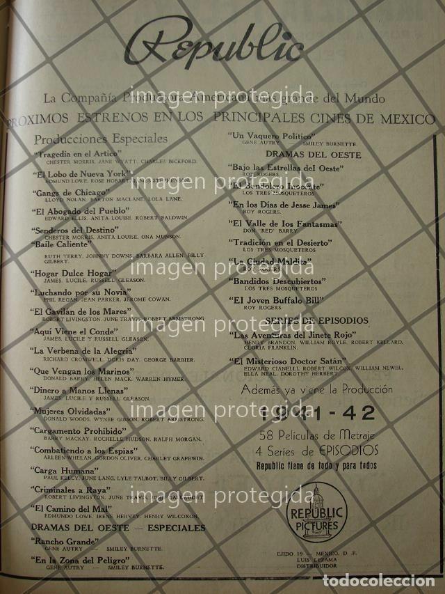 Poster collecting: CARTEL PUBLICITARIO ANTIGUO REPUBLIC PICTURES 1941 /RARO