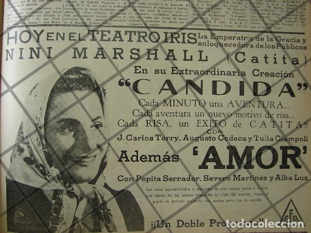 Poster collecting: AFICHE ANTIGUO PELICULA. CANDIDA 1941 NINI MARSHALL