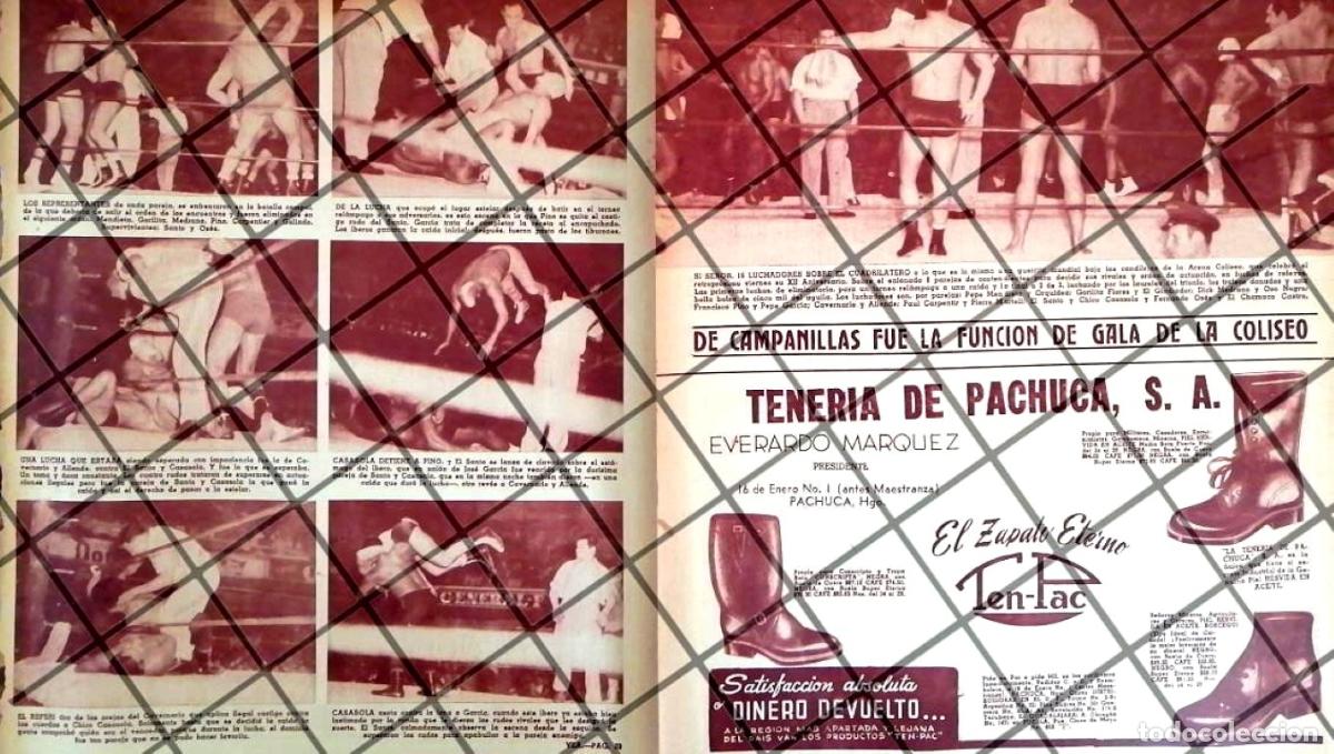 Coleccionismo de carteles: AFICHE RETRO LUCHA LIBRE, 12 ANIVERSARIO ARENA COLISEO 1954