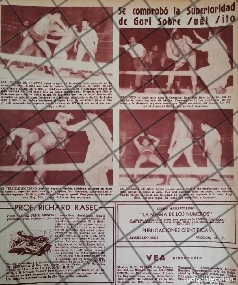 Coleccionismo de carteles: AFICHE RETRO LUCHA LIBRE, GORI GUERRERO Vs SUGI SITO 1954