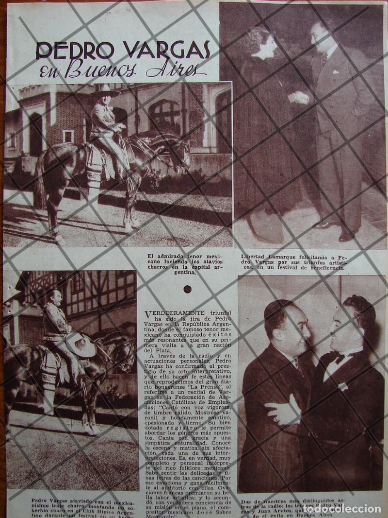 Poster collecting: AFICHE ANTIGUO PEDRO VARGAS Y JUAN ARVIZU EN ARGENTINA 1937