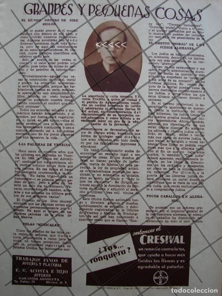 Poster collecting: AFICHE ANTIGUO. BREVE NOTA DE VICENTA TRUJILLO 1938