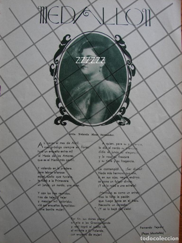 Poster collecting: AFICHE ANTIGUO. DEDICAN A YOLANDA MAUS SANTANDER 1937