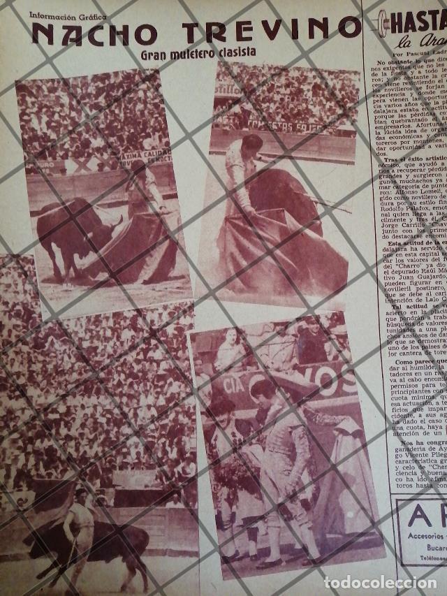 Coleccionismo de carteles: AFICHE ANTIGUO TORERO. NACHO TREVI&Ntilde;O GARZA 1954
