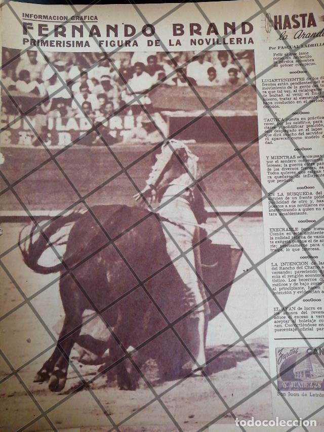 Coleccionismo de carteles: AFICHE ANTIGUO INICIOS DEL TORERO FERNANDO BRAND. 1954