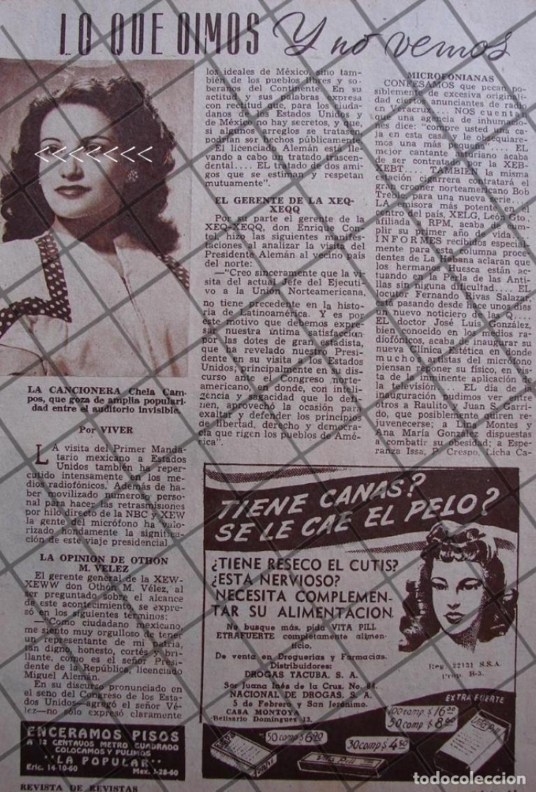 Coleccionismo de carteles: AFICHE ANTIGUO CHELA CAMPOS Y MAS NOTAS 1939