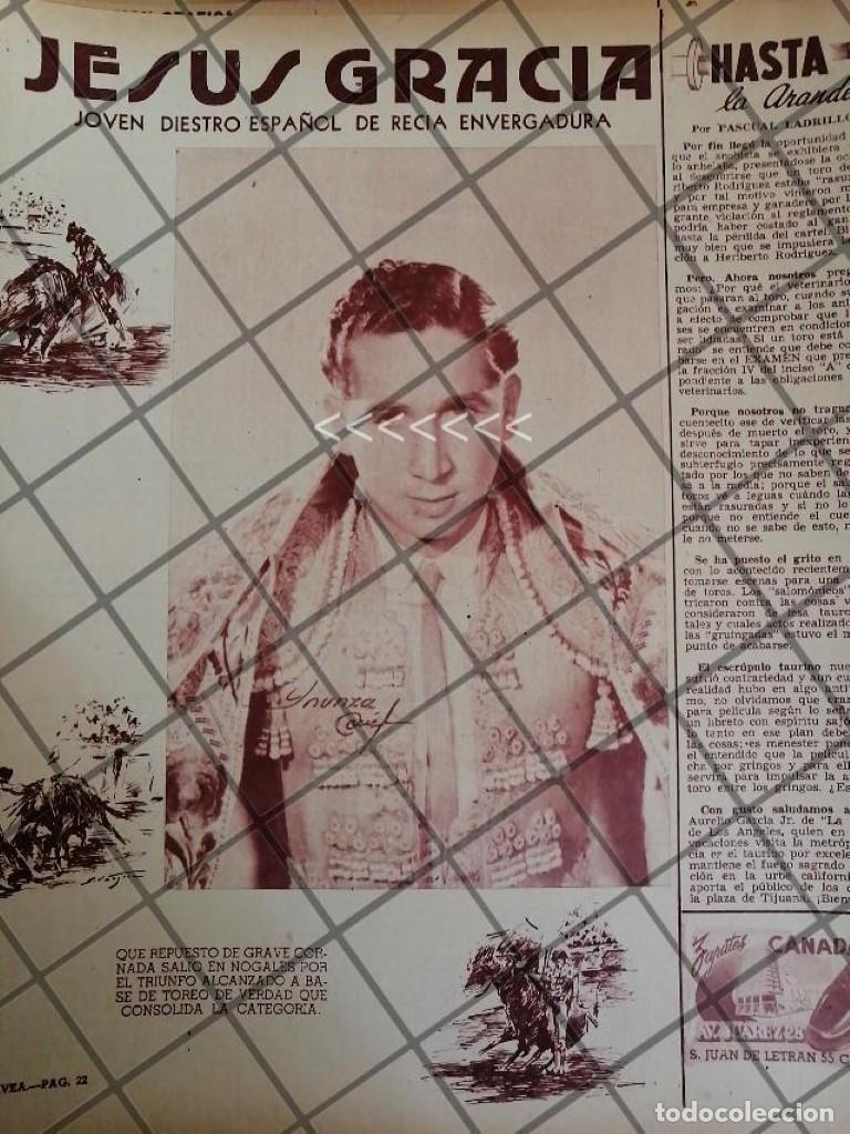 Coleccionismo de carteles: AFICHE ANTIGUO TORERO JESUS GRACIA PINA 1954