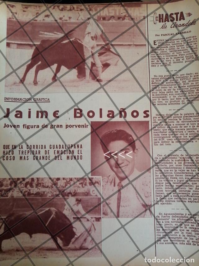 Coleccionismo de carteles: AFICHE ANTIGUO TORERO JAIME BOLA&Ntilde;OS. 1954 2