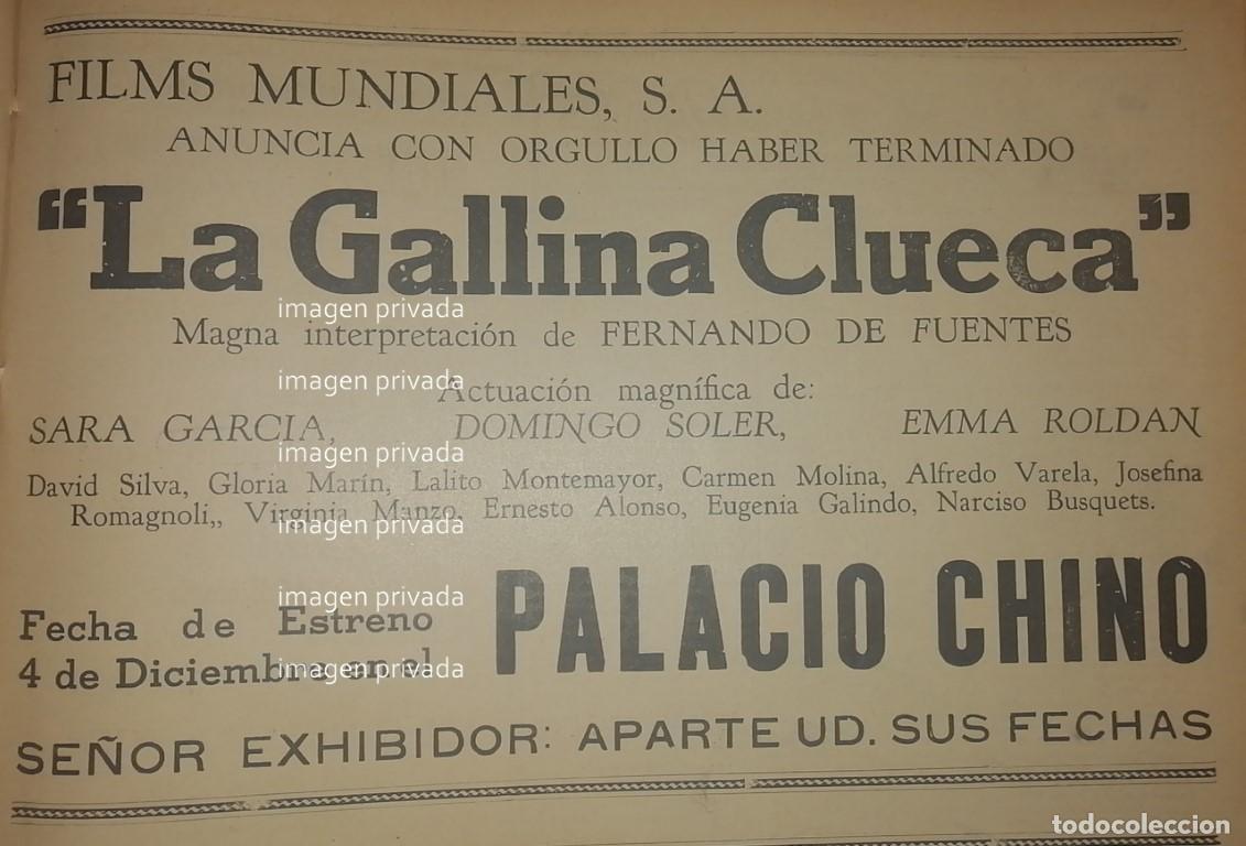 Collectionnisme d'affiches: CARTEL RETRO 1941 PELICULA LA GALLINA CLUECA PALACIO CHINO