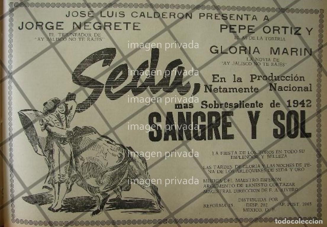 Collectionnisme d'affiches: CARTELRETRO PELICULA. SEDA, SANGRE Y SOL 1941 JORGE NEGRETE