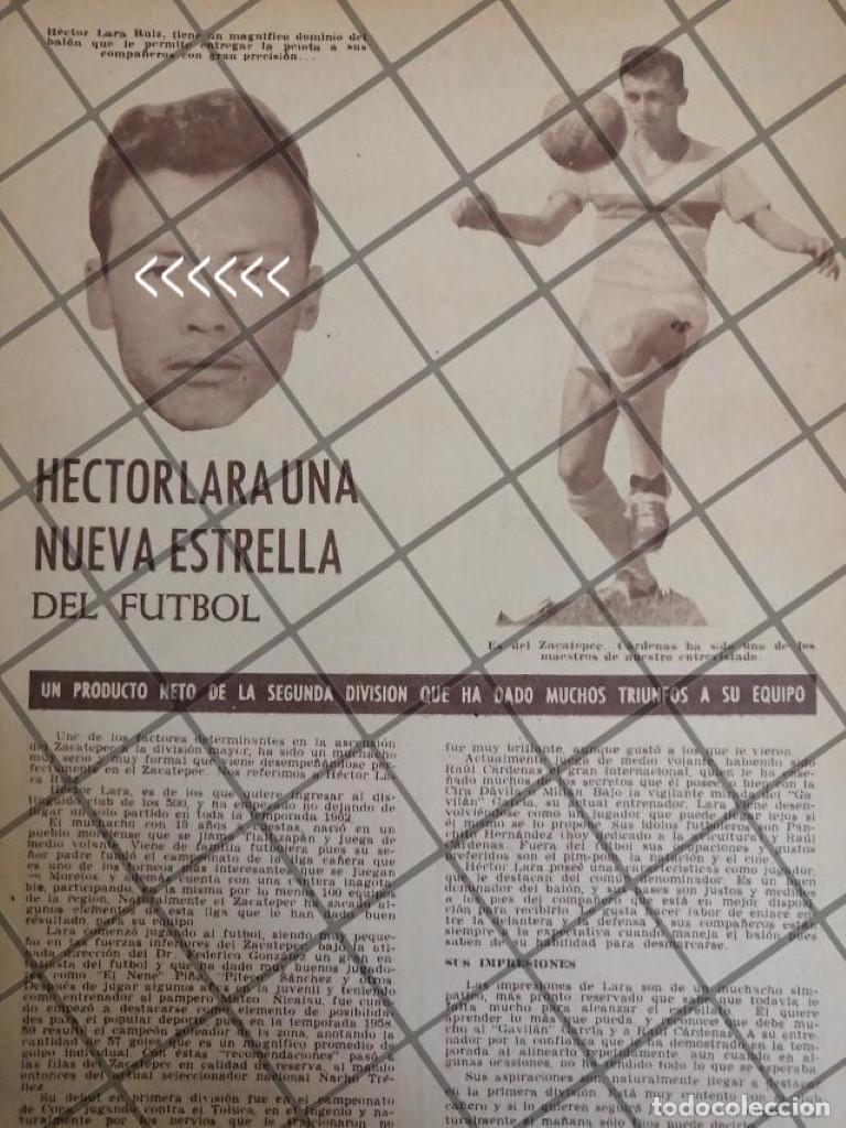 Collectionnisme d'affiches: AFICHE RETRO FUTBOLISTA HECTOR LARA RUIZ 1963 ZACATEPEC