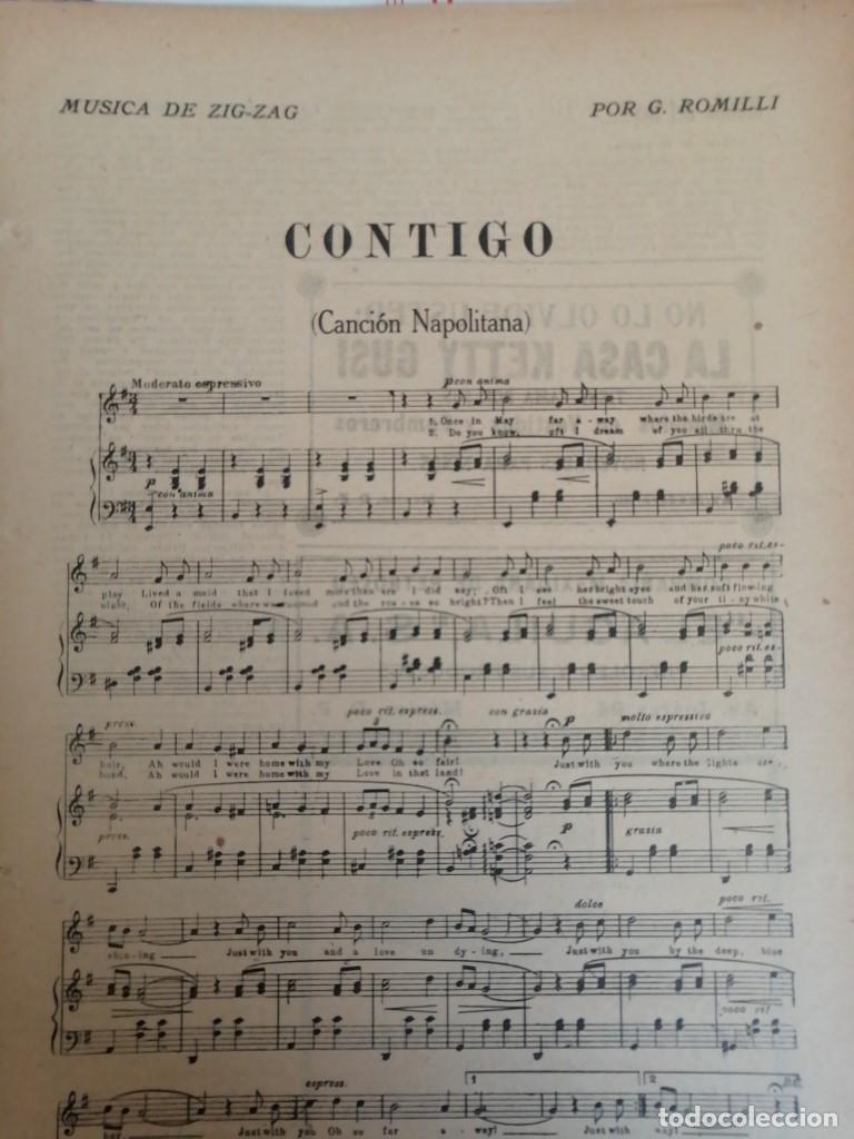 Collectionnisme d'affiches: PARTITURA ANTIGUA. GIOVANNI ROMILLI. 1920 CONTIGO