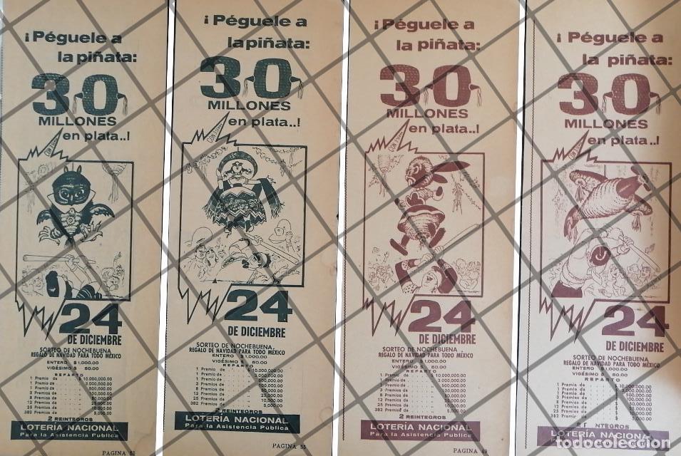 Collectionnisme d'affiches: 4 AFICHES PUBLICITARIOS LOTERIA NACIONAL 1965 LA PI&Ntilde;ATA