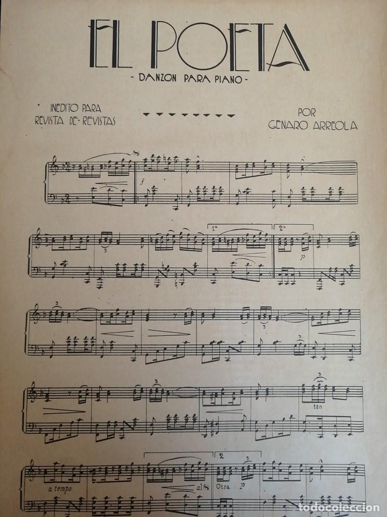 Poster collecting: PARTITURA ANTIGUA INEDITA. EL POETA /GENARO ARREOLA 1937
