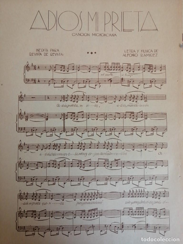 Sammeln von Plakaten: PARTITURA ANTIGUA INEDITA. ADIOS MI PRIETA./ALFONSO RAMIREZ 1937