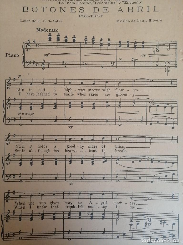 Poster collecting: PARTITURA ANTIGUA BOTONES DE ABRIL. LOUIS SILVERA 1922
