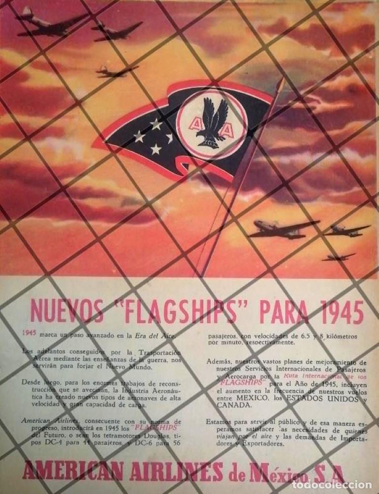 Collectionnisme d'affiches: CARTEL RETRO AEROLINEAS AMERICAN AIRLINES DE MEXICO 1945 E3