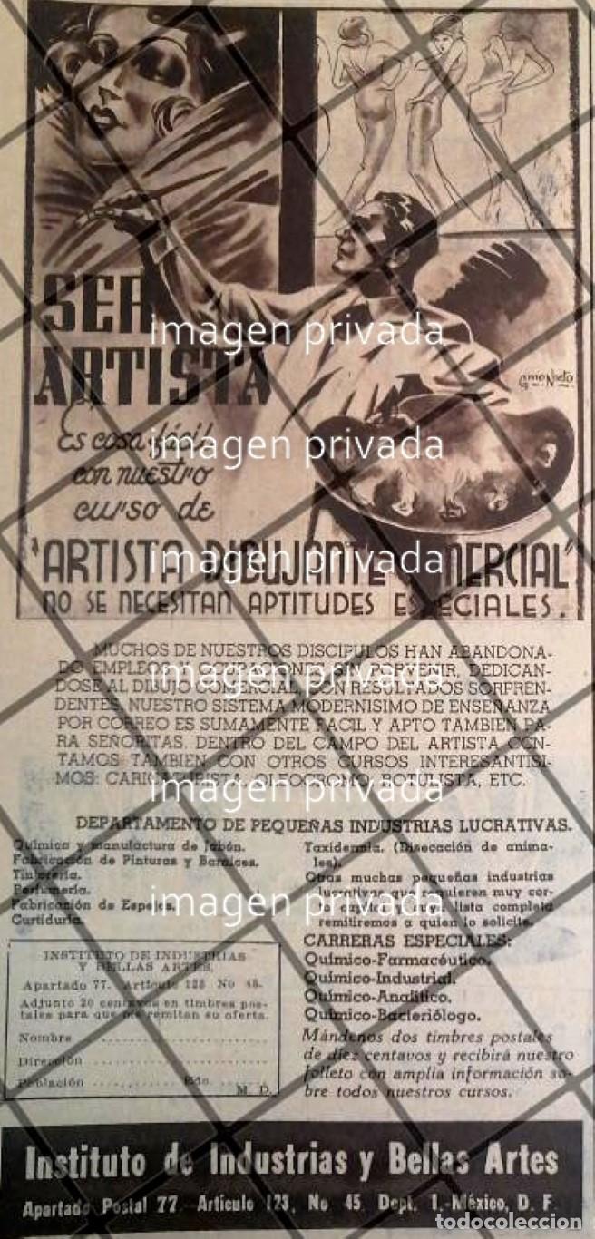 Collectionnisme d'affiches: CARTEL RETRO INSTITUTO DE INDUSTRIAS Y BELLAS ARTES 1944 -E22