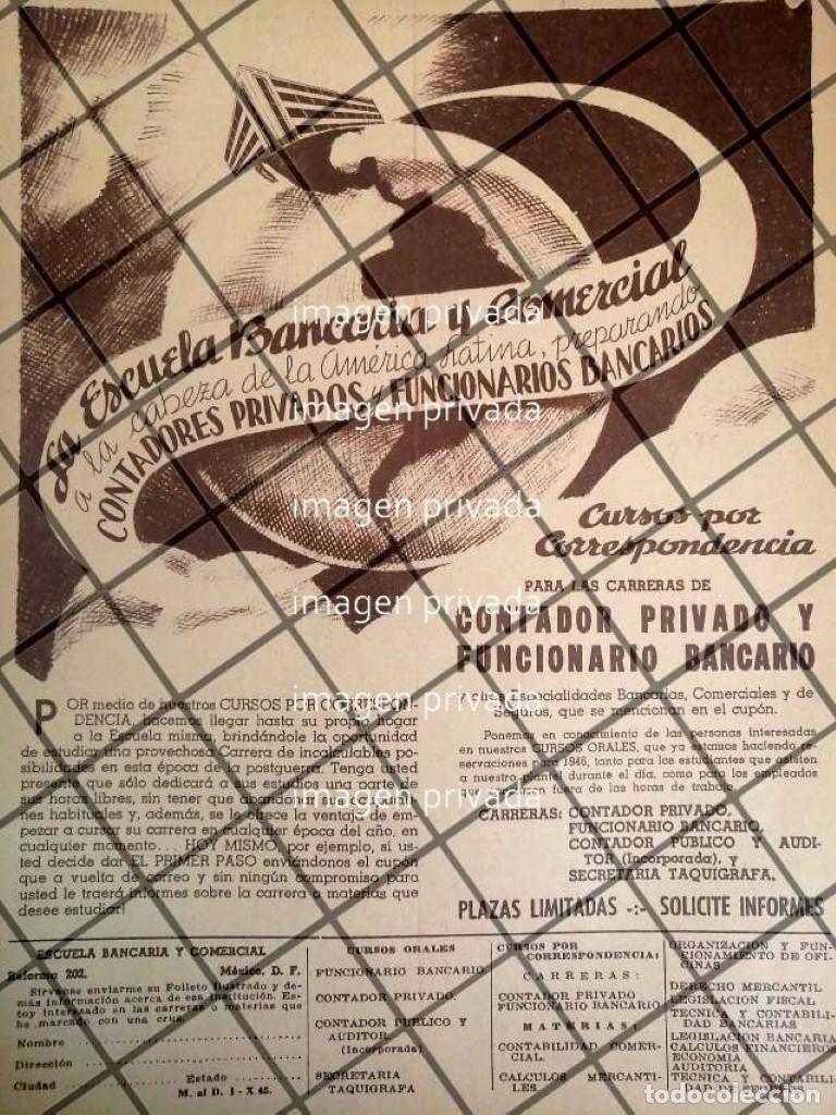 Collectionnisme d'affiches: CARTEL RETRO ESCUELA BANCARIA Y COMERCIAL 1944 -E14