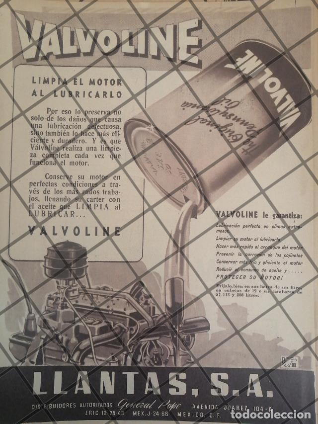 Collectionnisme d'affiches: CARTEL PUBLICITARIO ANTIGUO LUBRICANTES VALVOLINE 1945