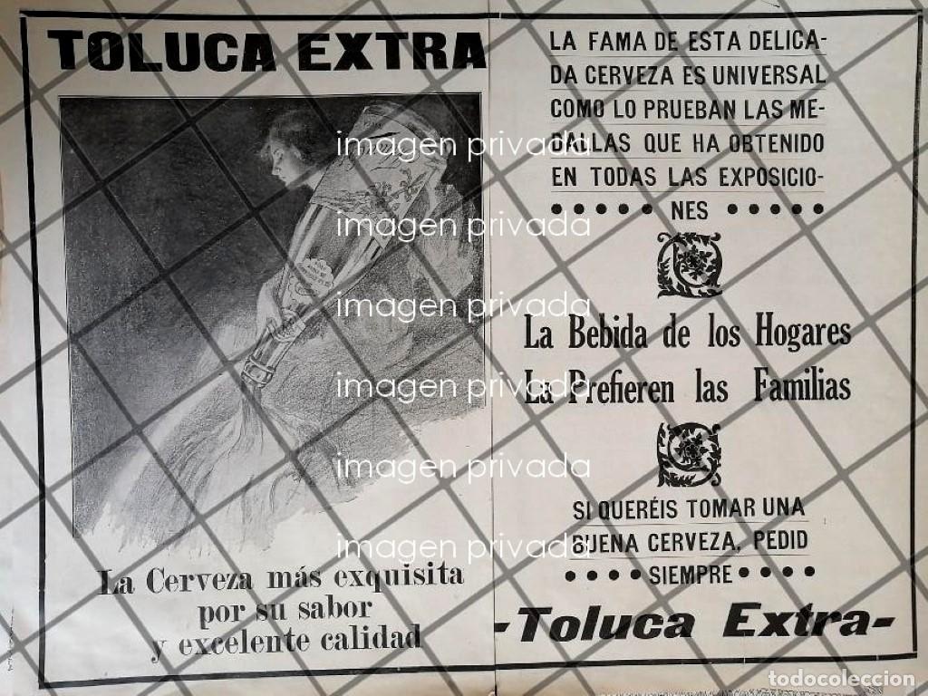 Collectionnisme d'affiches: CARTEL ANTIGUO CERVEZA TOLUCA EXTRA 1910 /MUY RARO