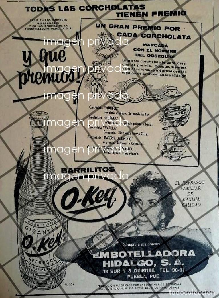 Collectionnisme d'affiches: CARTEL PUBLICITARIO RETRO LANZAN FREFRESCOS BARRILITO O-KEY 1958