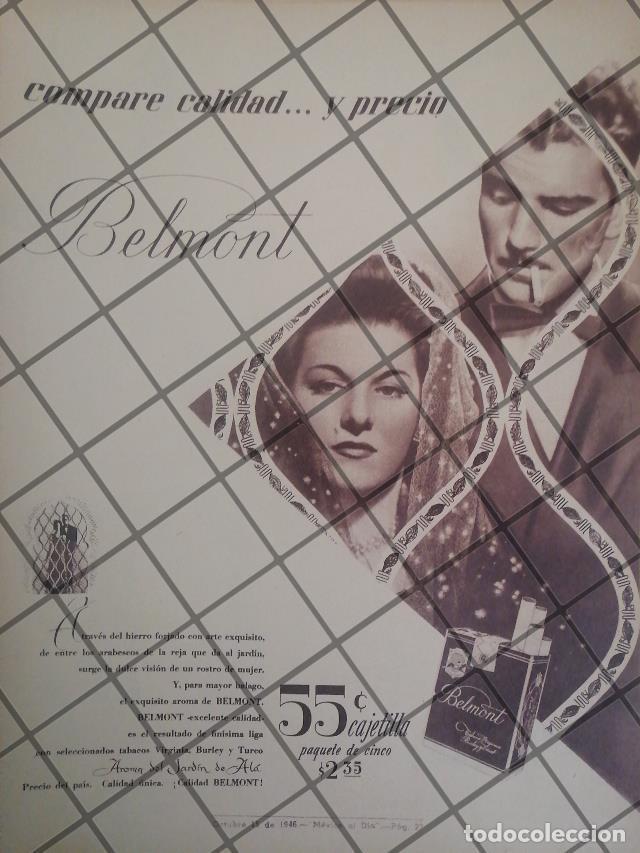 Collectionnisme d'affiches: AFICHE PUBLICITARIO ANTIGUO DE CIGARROS BELMONT 198 /298