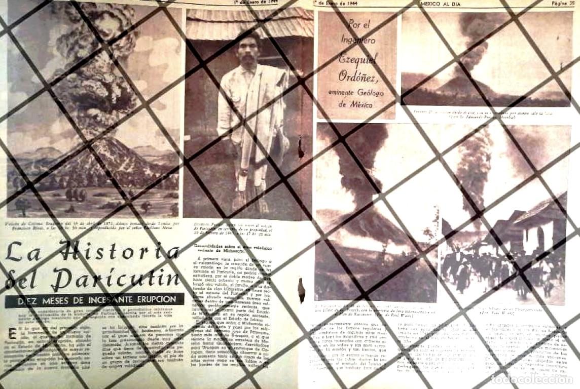 Collectionnisme d'affiches: AFICHE ANTIGUO NACIMIENTO DEL VOLCAN PARICUTIN 1944