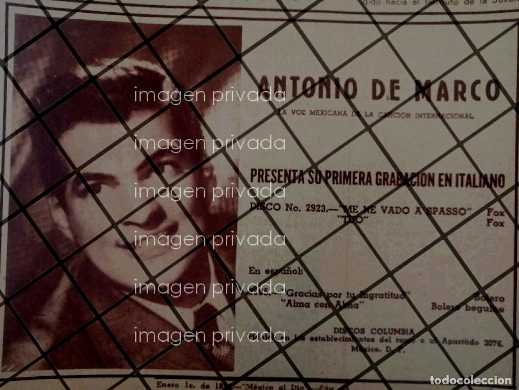 Collectionnisme d'affiches: AFICHE ANTIGUO. CANTANTE ANTONIO DE MARCO 1954