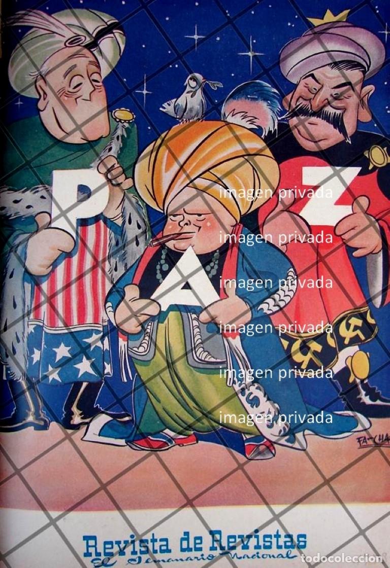 Collectionnisme d'affiches: PORTADA ANTIGUA STALIN, ROOSVELT Y CHURCHILL 1943