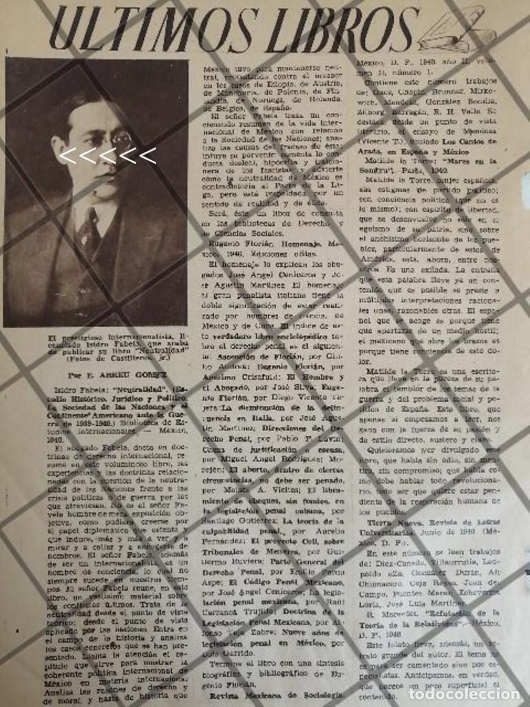 Poster collecting: AFICHE ANTIGUO ISIDRO FABELA PRESENTA LIBRO NEUTRALIDAD 1939