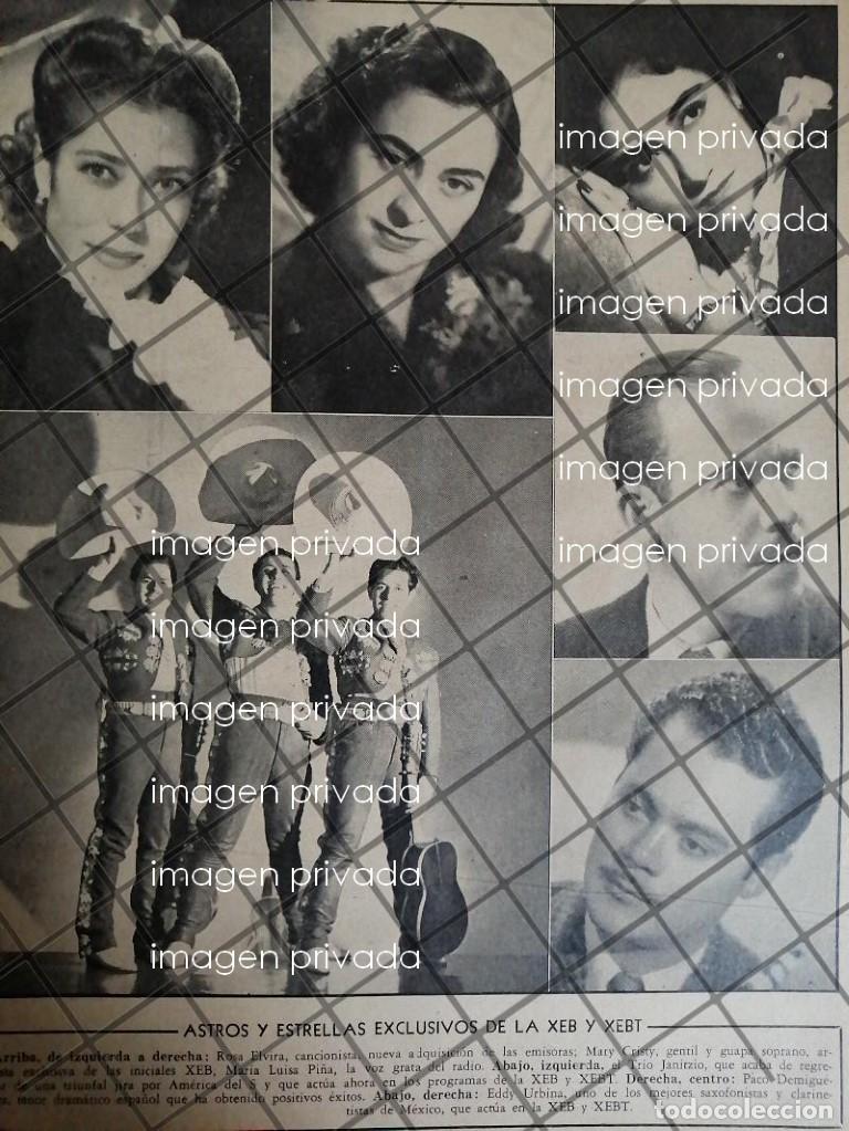 Sammeln von Plakaten: AFICHE RETRO. ARTISTAS RADIO DIFUSORA XEB / XEBT 1945 TRIO JANITZIO