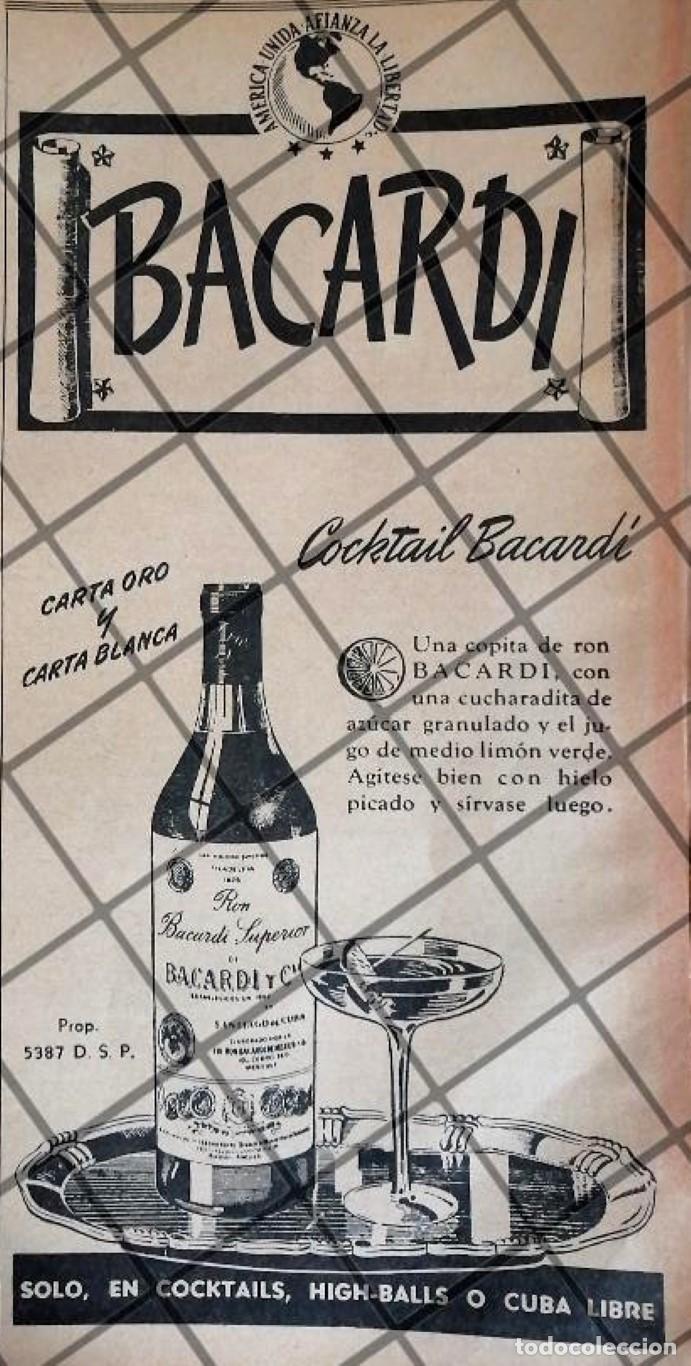 Sammeln von Plakaten: CARTEL DE PUBLICIDAD PATRIOTA. BACARDI 1942 GUERRA MUNDIAL