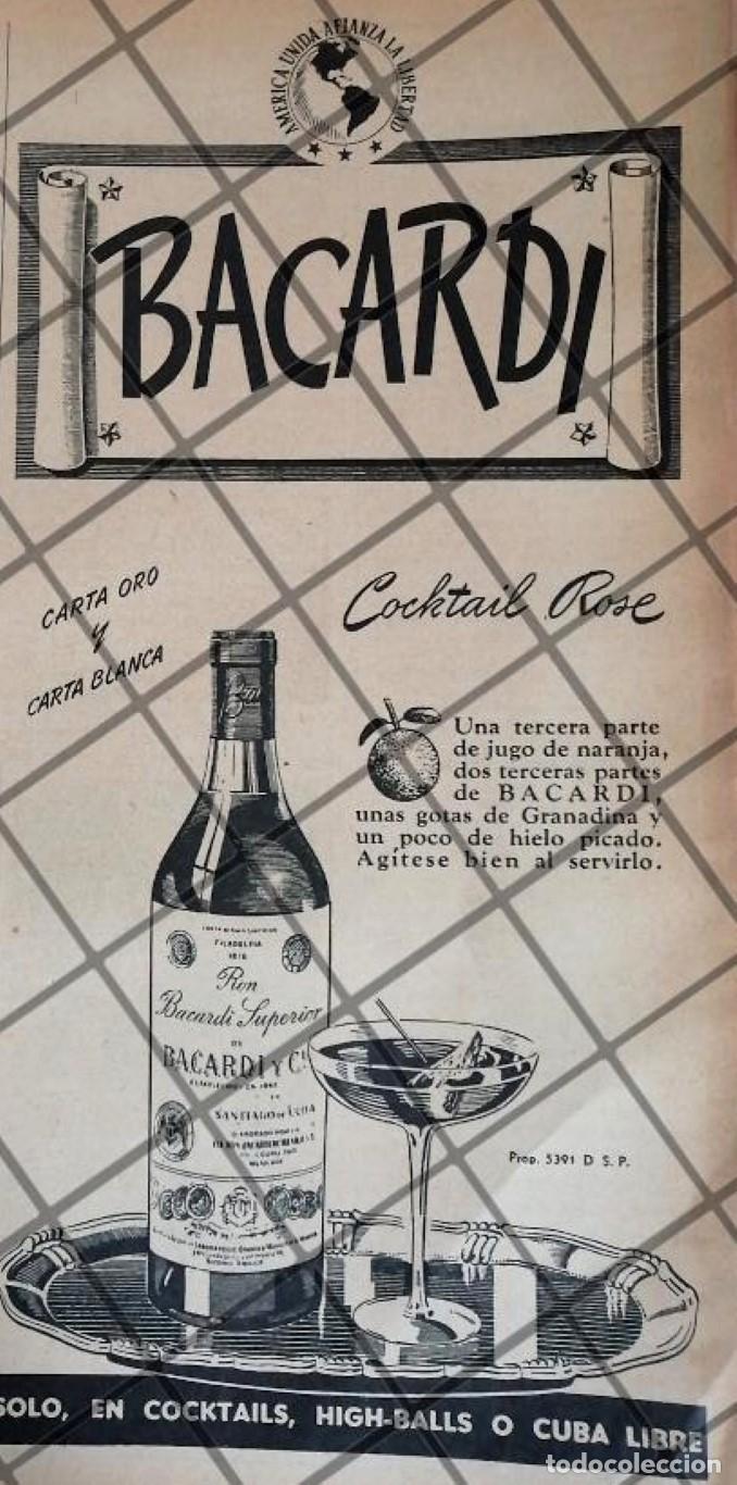 Sammeln von Plakaten: CARTEL DE PUBLICIDAD PATRIOTA. BACARDI 1942 GUERRA MUNDIAL 650