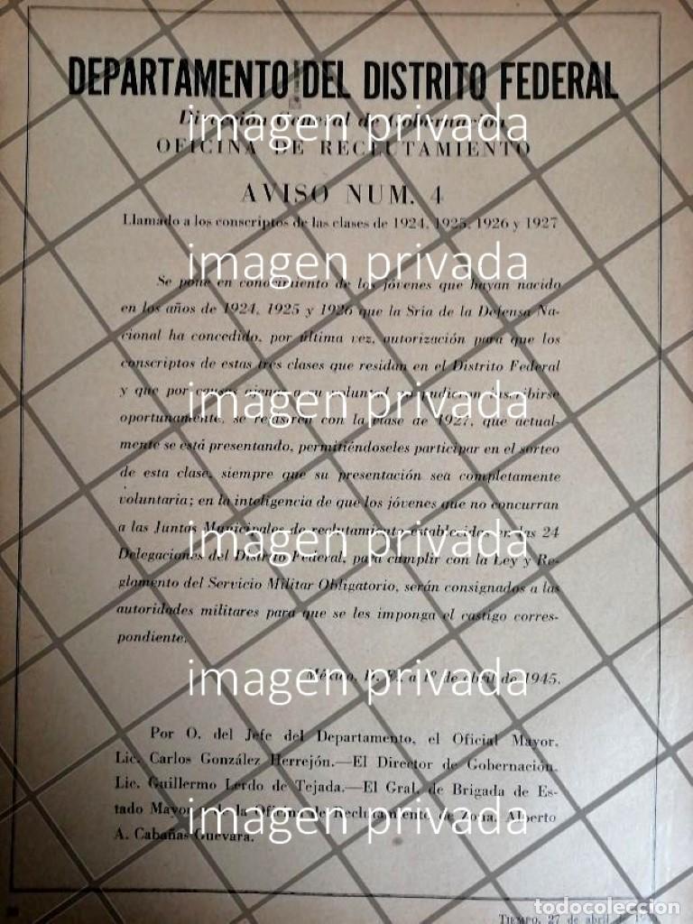 Poster collecting: AFICHE RETRO AVISO DE RECLUTAMIENTO MILITAR 1945