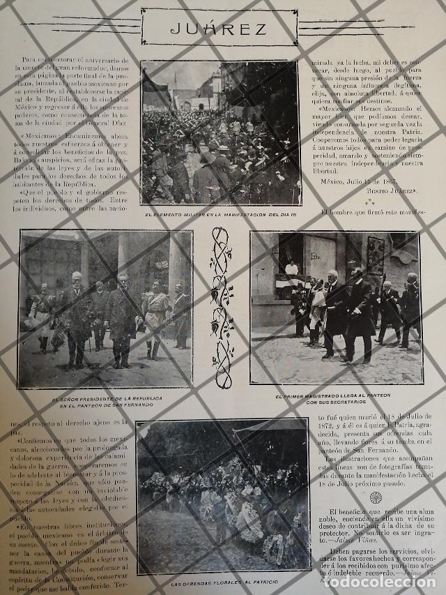 Poster collecting: AFICHE ANTIGUO PORFIRIO DIAZ EN TUMBA BENITO JUAREZ 1910