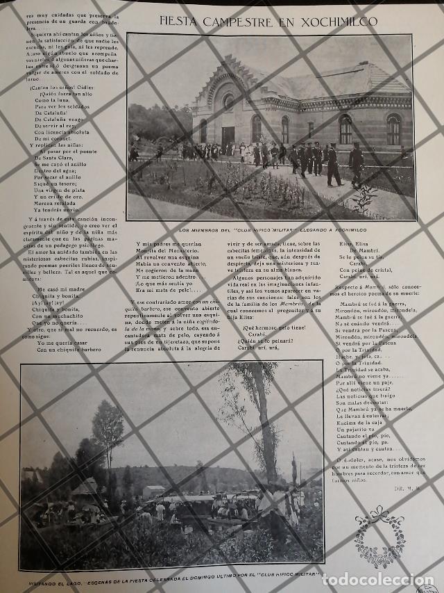 Poster collecting: AFICHE ANTIGUO CLUB HIPICO MILITAR, XOCHIMILCO 1910