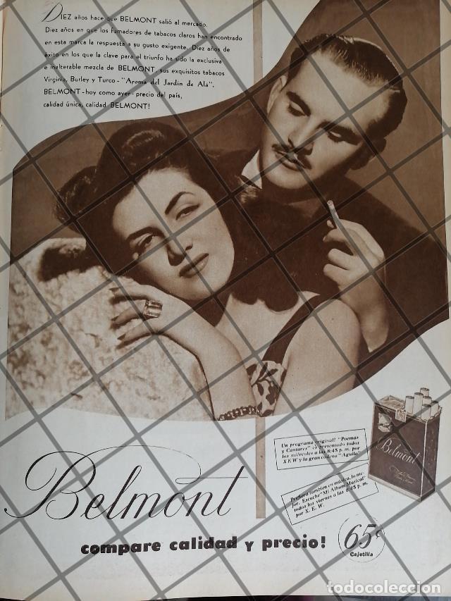 Poster collecting: CARTEL PUBLICITARIO RETRO XEW Y CIGARROS BELMONT 1948 -301