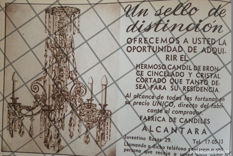 Poster collecting: CARTEL PUBLICITARIO RETRO CANDILES ALCANTARA 1948