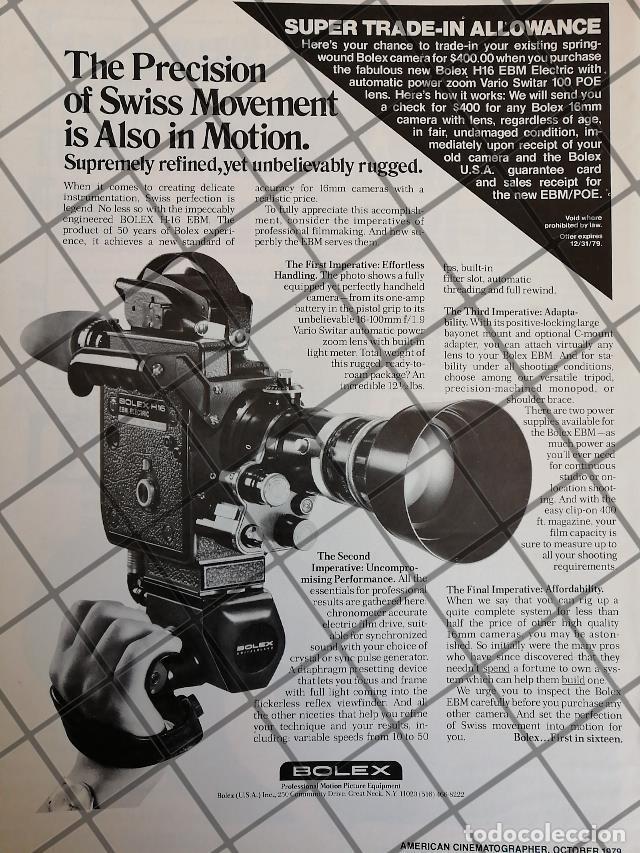 Poster collecting: CARTEL PUBLICITARIO RETRO CAMARA DE CINE BOLEX 1979