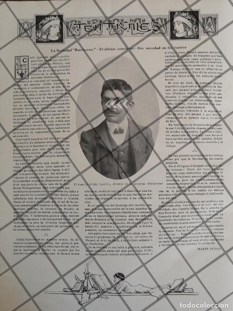 Collectionnisme d'affiches: AFICHE ANTIGUO JULIO CARRILLO Y LA ORQUESTA BEETHOVEN 1910